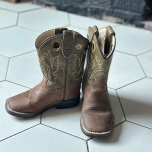 Size 7 Old West Leather Cowboy Boots